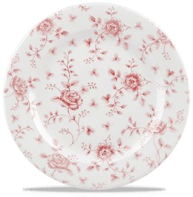 Churchill Vintage Prints fehér piros virágos porcelán peremes nagy tányér 30.5 cm