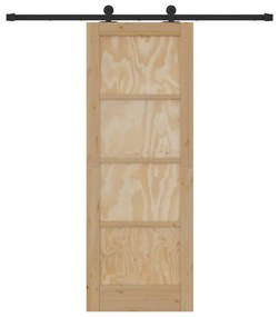 Tolóajtó Szett Természetes és fekete 73.5 x 198.5 cm