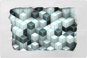 Poszterek 120x80 Kockák türkizkék