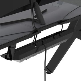 Gaming asztal FALCON LED RGB háttérvilágítással 156x60 cm fekete