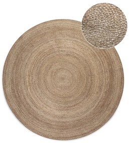 Natúr színű kétoldalas kerek juta szőnyeg ø 100 cm Braided Grey – Hanse Home