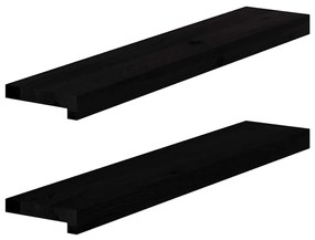 ablakpárkányok 2 db sötétbarna 80x15x2 cm tömör fa tölgyfa