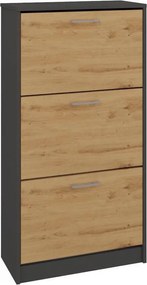 Paula cipősszekrény, antracit-tölgy