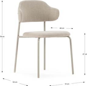 Krémszínű étkezőszék szett 4 db-os Adriel – Marckeric