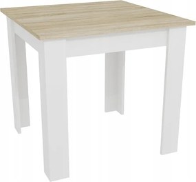 Akció Fehér étkezőasztal sonoma tölgy dekorlapos, MADO 80x80 II. minőség