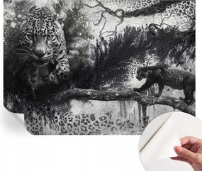 Öntapadós tapéta Fali furnér 3D hatás Leopárd absztrakt 312x219