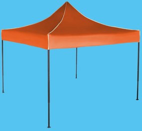 Gyorsan összecsukható sátor 3x3 m – acél, Oldalfalak nélkül, Narancs