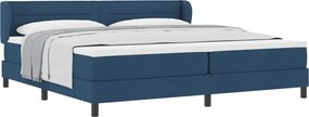 vidaXL Boxrugós ágy matracmal fejtámlával Kék 200 x 200 cm szövet