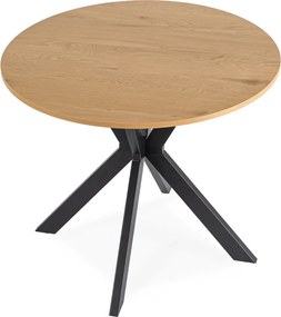 szett étkezőasztal LAUREN 90 cm arany tölgy/fekete és 4 szék ROBIN fekete