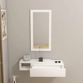 Fali polc + fali tükör VIEN fehér