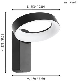 Eglo 97307 - LED kültéri fali lámpa PERNATE LED/11W/230V
