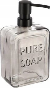 Szappanadagoló 550 ML Üveg Átlátszó Szürke, Pumpás Fürdőszobai