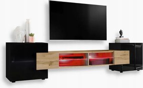 komodee Merano Rtv szekrény Különböző színek Front fényes üveg Rgb Led polcok