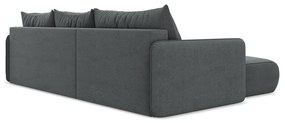 Szürke kinyitható-tárolóhelyes sarokkanapé (bal oldali) Nanea – Makamii