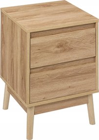 Éjjeliszekrény 2 Fiókkal Barna Mdf 40 x 40 x 50 CM Abana