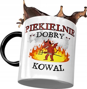 Fekete Bögre Kovácsnak Pokolian Jó Kovács Nyomtatott Fotóval