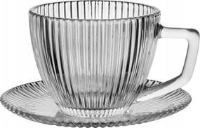 250 ml-es üvegpohár Selena csészealj