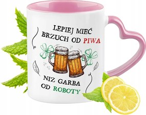 Vicces Rózsaszín Bögre Szív Alakú Füllel Ajándék