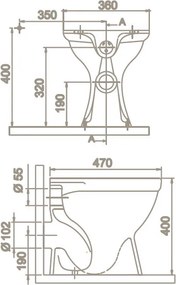 CeraStyle porcelán WC csésze - HÁTSÓ kifolyású - bidé kivitel