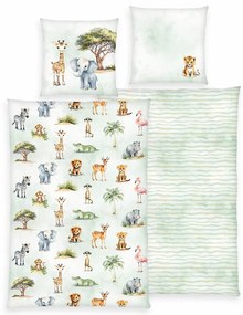 Herding Gyermek flanell ágynemű Safari, 135 x 200cm, 80 x 80 cm, 135 x 200 cm, 80 x 80 cm