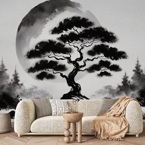 Fotótapéta - Fekete-fehér bonsai (147x102 cm)