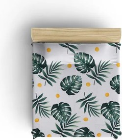 Monstera ágytakaró, zöld, 160×235 cm