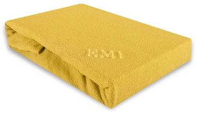 EMI sárga frottír gumis lepedő, 90x200-as lap