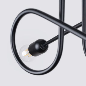 Sollux SL.1472 - Felületre szerelhető csillár LOOP 2xE27/15W/230V fekete