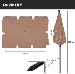 STILISTA Összecsukható napernyő 200 x 125 cm barna