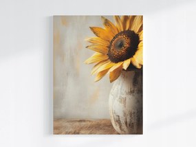 Poszter Dekoráció Agyag Váza Napraforgó Virág 60x80