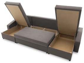 Sparta Plus sarokkanapé, szövet anyag, univerzális oldal, szürke