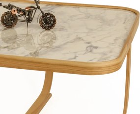 Hisar 90 - Oak, White Marble