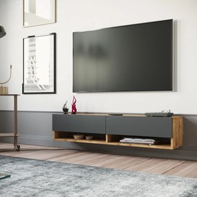 [en.casa] TV-állvány Laitila 140x31,5x29,5 cm rusztikus tölgy/antracitszürke