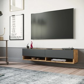 TV-állvány Laitila 140x31,5x29,5 cm rusztikus tölgy/antracitszürke [en.casa]