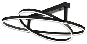 Top Light - LED Dimmelhető felületre szerelhető csillár SATURN 2xLED/25W/230V fekete + távirányító