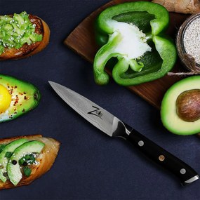 Zelite Infinity by Klarstein Alpha-Royal Japanese Series, 4" hámozókés, damaszkuszi acél, 67 réteg