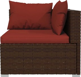 4 részes barna polyrattan kerti ülőgarnitúra párnákkal