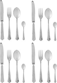 Ezüstszínű rozsdamentes acél evőeszköz készlet 16 db-os Tilly – Bloomingville