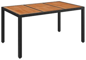 5 részes fekete polyrattan kerti étkezőgarnitúra párnákkal