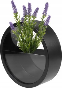 Fali Váza Kerek Fekete 18cm Virágtartó Függő Kerek Dekoratív