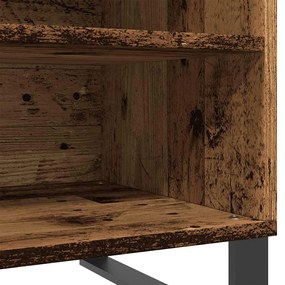 antik fa színű szerelt fa hanglemezszekrény 84,5x38x48 cm