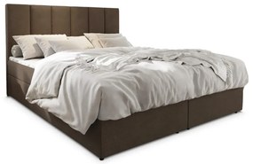 Kárpitozott boxspring ágy MERALIS 160x200 cm barna Matrac: Bonell rugós matrac