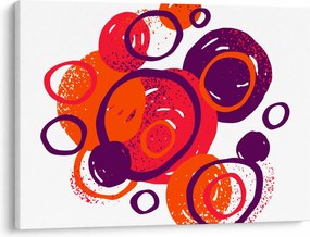 Kép - Motívum körökkel meleg színekben (70x50 cm)