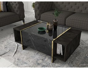 Asir Kávésasztal VEYRON 37,3x103,8 cm fekete/arany AS0509