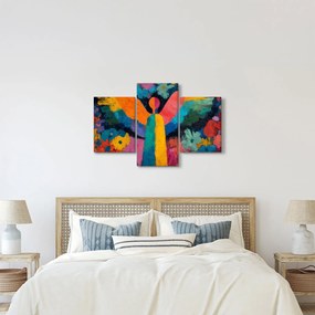 Kép - Absztrakt angyal virágokkal (90x60 cm)