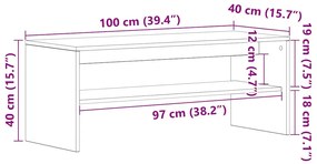 barna tölgyszínű szerelt fa TV-szekrény 100 x 40 x 40 cm