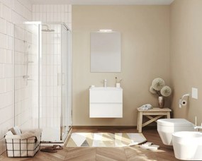 Easy 60cm-es két fiókos fürdőszobaszekrény fényes fehér + mosdó