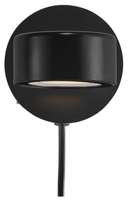 NORDLUX Clyde fali lámpa, fekete, 2700K melegfehér, beépített LED, 5,5, 350 lm, 8.5cm átmérő, 2010821003
