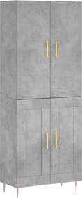 vidaXL betonszürke szerelt fa magasszekrény 69,5 x 34 x 180 cm