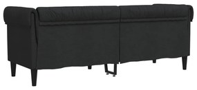 fekete 3 személyes szövet Chesterfield kanapé